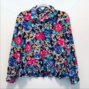 Colorful Vintage Button Down Blouse
